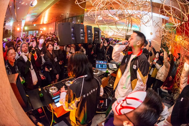「adidas Skateboarding x Evisen Skateboards」ローンチパーティの様子。