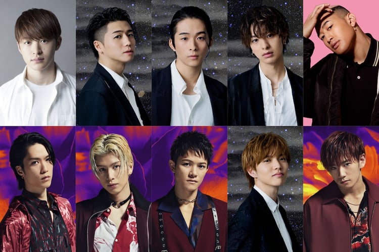 上段左から佐野玲於、瀬口黎弥、澤本夏輝、木村慧人、関口メンディー。下段左から藤原樹、長谷川慎、岩谷翔吾、佐藤大樹、浦川翔平。