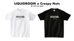 「LIQUIDROOM × Creepy Nuts 粗探しが得意なお国柄 シカトでかまそうぜ金輪際 T-shirts」ビジュアル
