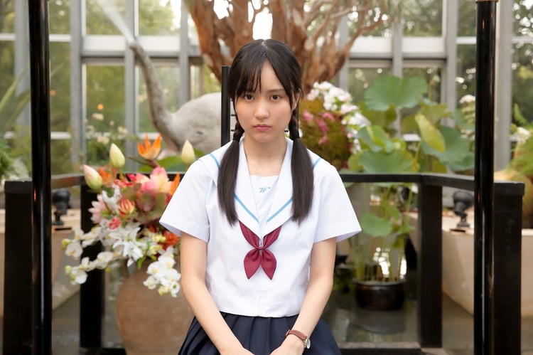 「閻魔堂沙羅の推理奇譚」第2回に登場する、賀喜遥香演じる高校生・向井由芽。（写真提供：NHK）