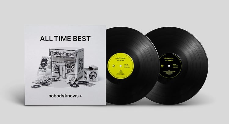 nobodyknows+「ALL TIME BEST」アナログ盤のジャケットと盤面。