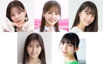 上段左から齊藤なぎさ、麻丘真央、福田ルミカ、下段左から小山璃奈、大里菜桜。