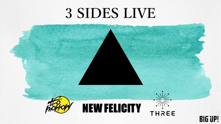 「NEW FELICITY × to'morrow records × THREE Presents 『3 SIDES LIVE』」ビジュアル