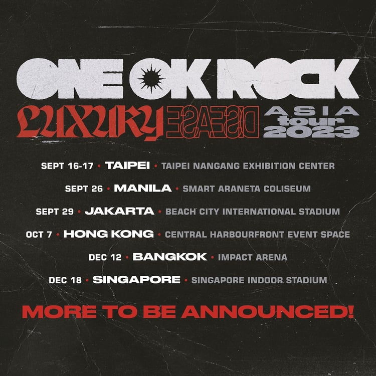 ONE OK ROCK「LUXURY DISEASE ASIA TOUR 2023」キービジュアル