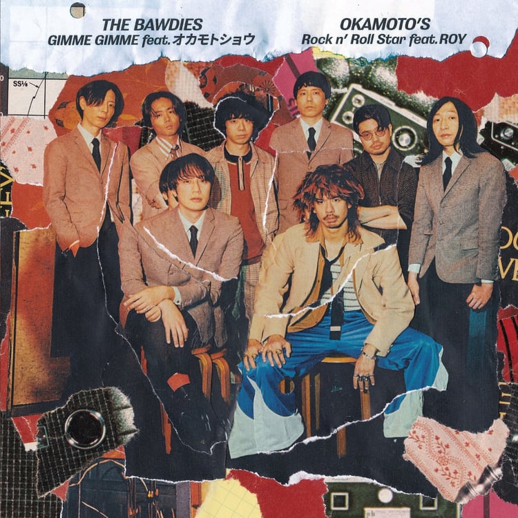 THE BAWDIES × OKAMOTO'Sスプリット7inchアナログジャケット