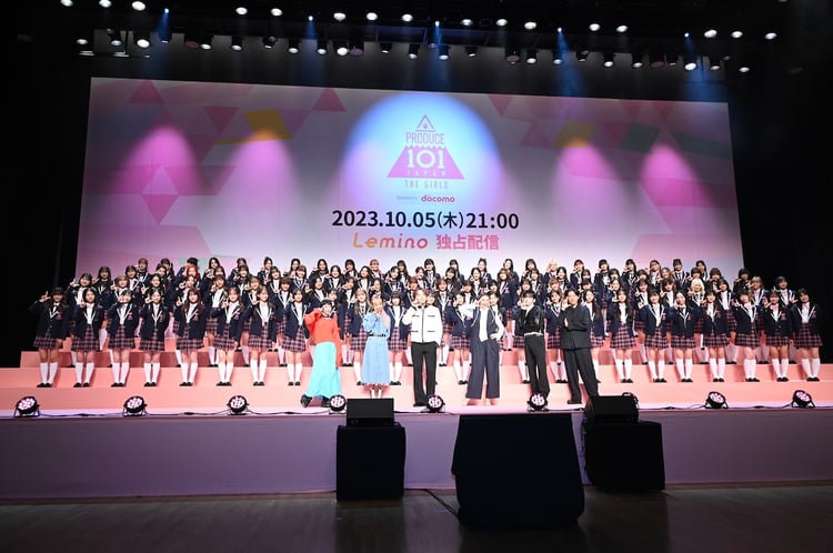 「PRODUCE 101 JAPAN THE GIRLS」概要発表会見の様子。