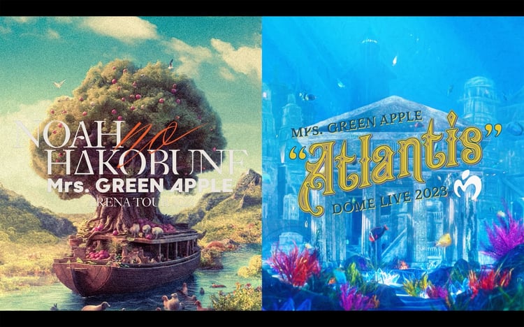 Mrs. GREEN APPLE「ARENA TOUR 2023 "NOAH no HAKOBUNE"」「DOME LIVE 2023 "Atlantis"」のトレイラー映像より。