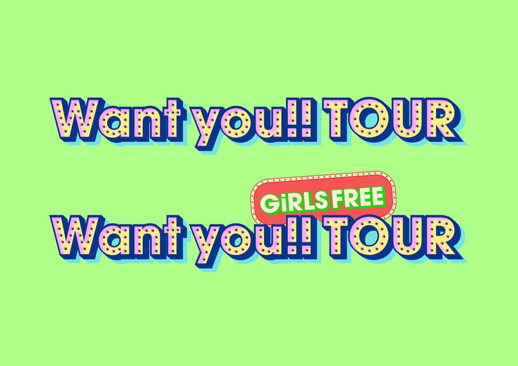 KiSS KiSS「Want you!! TOUR / Want you!! GiRLS FREE TOUR」ロゴ