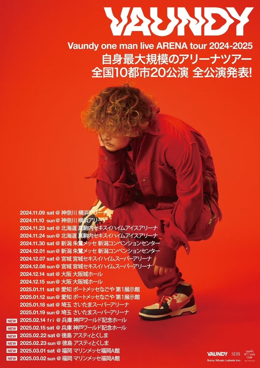 「Vaundy one man live ARENA tour 2024-2025」フライヤー