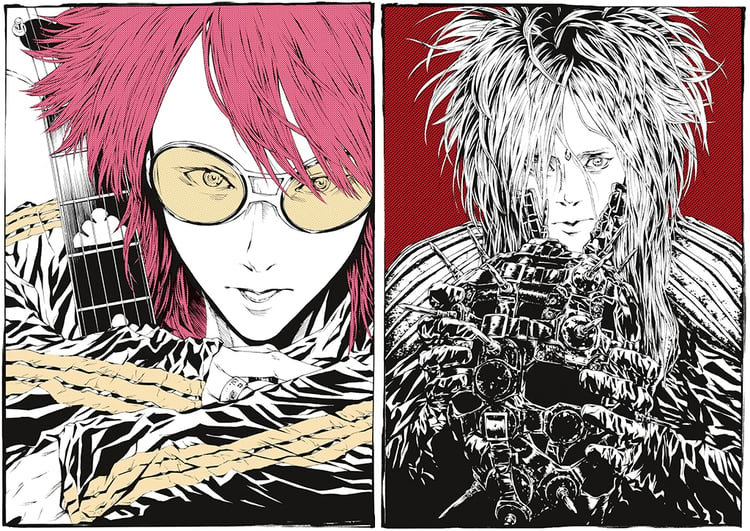 「hide x 田島昭宇」に使用されたイラスト