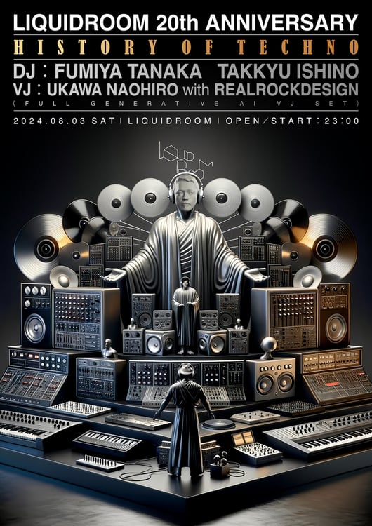 「LIQUIDROOM 20th ANNIVERSARY -HISTORY OF TECHNO-」ポスタービジュアル