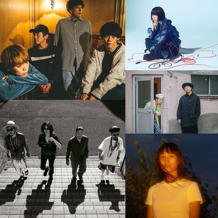 左上から時計回りに(Re) 04 Limited Sazabys、みゆな、THOMAS MARQUARDT、Sincere、SOIL&"PIMP"SESSIONS。