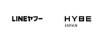 LINEヤフーとHYBE JAPANのロゴ。