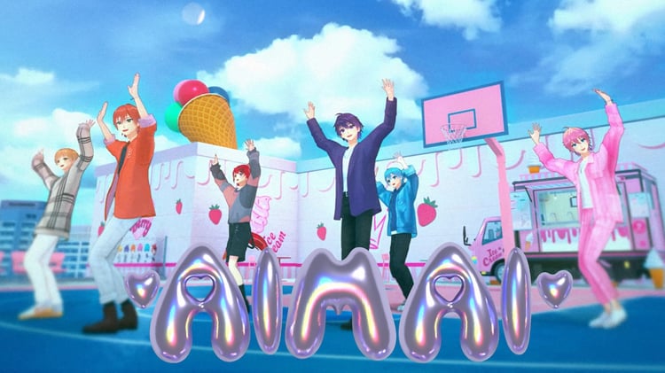 すとぷり「AIMAI」ミュージックビデオのワンシーン。