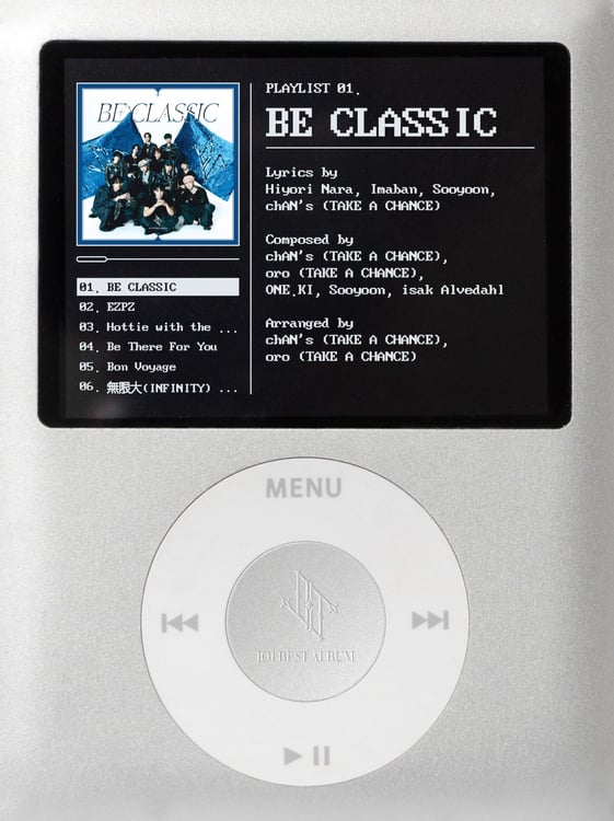 JO1「BE CLASSIC」トラックリスト発表時の告知画像。©LAPONE ENTERTAINMENT