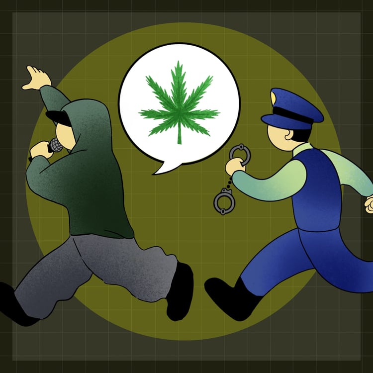 大麻についてラップして逮捕されることはあるのか？