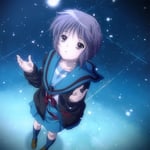 長門有希が描かれた茅原実里のシングル「優しい忘却」長門有希ver.ジャケット。/ (C) 2009 Nagaru Tanigawa・Noizi Ito / SOS団