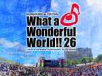 11月7、8日に沖縄・宜野湾港マリーナ トロピカルビーチ特設会場で開催されるMONGOL800主催の音楽フェス「MONGOL800 ga FESTIVAL What a Wonderful World!! 26」の告知ビジュアル。