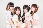 きゅるりんってしてみて。左から環やね、島村嬉唄、逃げ水あむ、チバゆな。