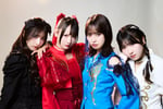 ≠ME主演ドラマ「ヤンキー激戦区の四天王がアイドルグループに転生したら？」より、三流アイドルグループ・きゅん爆♡FOUR PRINCESSのメンバー。左から≠MEの蟹沢萌子、鈴木瞳美、冨田菜々風、櫻井もも。