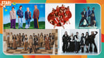 左上から時計回りにAぇ! group、＝LOVE、ORANGE RANGE、Little Glee Monster、櫻坂46。©フジテレビジョン