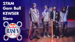 Red Bullのサイファー企画「RASEN」の第36弾の出演者。左からKEWSER、GamBall、27AM、Siero。