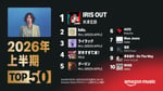 Amazon Music「2026年上半期 Top 50」の上位10曲。