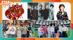 「STAR」8月6日放送回の出演者。上段左から、＝LOVE、Da-iCE、水谷千重子、下段左から、TWS、Travis Japan。©︎フジテレビ