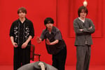 左から猪俣周杜（timelesz）、佐藤勝利（timelesz）、菊池風磨（timelesz）。