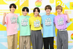 ytvサポーターに就任した関西ジュニア。左から渡邉大我、真弓孟之、嶋﨑斗亜、大西風雅、永岡蓮王。 ©読売テレビ