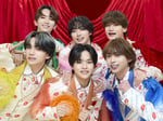 Lienelの囲み取材の様子。上段左から高岡ミロ、森田璃空、芳賀柊斗、下段左から高桑真之、武田創世、近藤駿太。